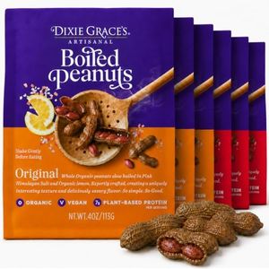 Boiled Peanuts, Non-GMO Protein Plant-Based Snack, Salty & Spicy Flavor 4oz
