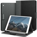 KingBlanc Case for iPad Air 3 (10.5" 2019, 3rd Generation) & iPad Pro 10.5-inch 2017 with Pencil Holder, Auto Sleep/Wake, Vegan Leather Shockproof Folio Smart Cover, Multi-Viewing Stand Angles, Black