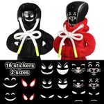 2Pcs Gear Stick Hoodie, 16 Pcs stickers,Universal Hoodie Car Shift Knob Cover, Funny Shifter Hoodie, Car Shifter Stick Protector Decoration Car interior Accessories, Family Women Gifts (Black and Red)