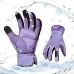 Vgo... Winter Gardening Gloves Women,Safety Work Gloves, Puncture-proof,Thornproof,Touchscreen(1 Pair,S,Purple,SL7471FLWP)