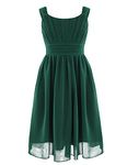 CHICTRY Kids Girls Pleated Waist Chiffon Wedding Bridesmaid Party Dance Prom Flower Dress Green 11-12 Years