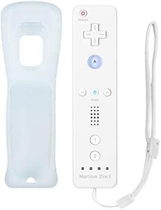 Wii Remote Controller, Wireless Wii U Motion Plus Remote Controller with Silicone Protective Case and Wrist Strap Compatible for Nintendo Wii and Wii U (1pc)