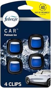 Febreze Car Air Freshener Vent Clip Platinum Ice Scent, .07 oz. Car Vent Clip, Pack of 4