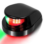 Obcursco Boat Bow Navigation Light, Marine LED Navigation Light,Bi-Color Deck Mount LED Navigation Bow Light. Ideal for Pontoon, Skiff, Skeeter,Jon Boat and Fishing Boat (Black)