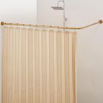 Crkmire Gold Corner Shower Curtain 