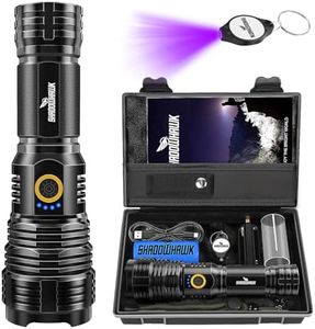 Shadowhawk Rechargeable LED Torch, 10000 Lumens High Power XHP70.2 Flash Light, Long Range Powerful Charging Torchlight With High Beam for Trekking Hunting Emergency