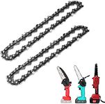 2Pcs 6 Inch Mini Chainsaw Chain Replacement, Chains for Cordless Electric Portable Chainsaw, Durable Carbon Steel Saw Chains for Pruning Shears and Wood Branch Cutting