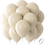 Bezente White Sand Latex Party Balloons - 100 Pack 12 inch Round Helium Sand White Balloons for Birthday Wedding Baby Shower Gender Reveal Party Decoration