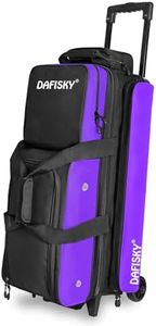 DAFISKY 3 Ball Bowling Bags, Roller Bowling Bag with Retractable Handle