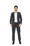 Active Fashion Men’s 2 Piece Solid Regular Fit Suit Set with Coat and Trouser (in, Numeric, 42, Black)