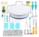 Miecux 118 PCs Cake Decorating Supplies Kit for Beginners - Aluminium Rotating Turntable Stand,Cake Decorating Supplies With Decorating Comb/Icing Smoother 2 Icing Spatula With Sided & Angled