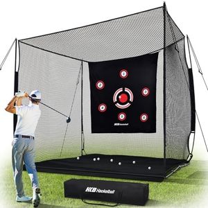Haokelball Golf Cage 10x8x6FT Hitting Net for Backyard Driving Real Balls