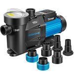 VIVOHOME 1.5 HP 6360 GPH Self-Priming Pool Pump w/Timer for in/Above Ground Pool 1.5" & 2.0" PVC Pipe Fittings and 1.5" PVC Hose Fittings Energy Saving w/Strainer Basket