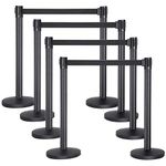 Yaheetech Belt Stanchion Queue Rope Barrier Posts Stands Crowd Control,4 Pair