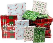 Juvale 24 Pack Christmas Boxes for Gifts with Lids for Presents, Empty Holiday Gift Wrap in 4 Designs (3 Sizes)