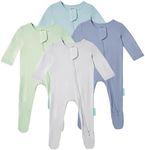 PurComfy Baby Zipper Footie Pajamas, Supersoft Bamboo Rayon Baby Footed Pjs Boy Girl 0-3-6-9-18-24 Month Coverall Sleepers