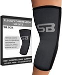 SB SOX Compression Elbow Brace (Pair) – Great Support That Stays in Place – for Tennis Elbow, Tendonitis, Arthritis, Golfers Elbow – Perfect for Weightlifting, Sports, Any Use (Black/Gray, Medium)