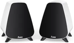 AORS AS31 Active Bookshelf Speakers Bluetooth 5.3, 2-Way Stereo PC Desktop 80W RMS/3-inch Bass/Midrange/RCA and Fiber Optic Inputs, Wooden Compact High-Power Speakers - Matte Skin White