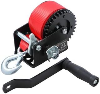 KATSU Tools Manual Hand Winch 600lbs 270kg Capacity with 6m Polyester Webbing Strap for Boat Trailer Caravan Marine 325920