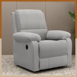 WoodenStreet™ Arvana Motorised RRR Recliner |Advanced FlexGRID Technology| Motorised Single Recliner Sofa with Revolving Mechanism | Rocking Sofa | Unique Lumbar Design | Premium Upholstery | Grey