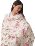 Insular Nursing Cover for Breastfeeding, Infant Feeding Cover Breathable Cotton Privacy Breastfeeding Apron, Pink Begonia