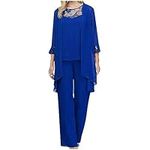 Cardigan Pants Sets Women 3 Piece Wedding Evening Outfits For Women Dressy Chiffon Pant Suits Elegant Outfit clearance, sale under 5.00 clearance,sale items clearance, sale under 20