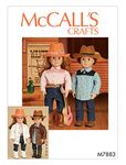 McCall Pattern M7883OSZ Cowgirl and Cowboy Clothing 18" Dolls Sewing Pattern, Plain