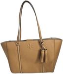 Tory Burch 144689 Thea With Gold Hardware Leather Women's Large Tote Bag, Tiramisu Tan, Large