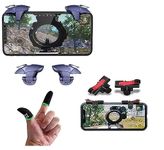 Lowfe Combo Offer Pubg Mobile Triggers & Finger Sleeves For Gaming Gamepad Sensitive Triggers L1 R1 Shooting Aim Button Joystick Gamepad Controller for All Smartphone