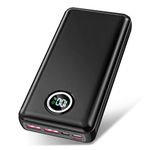 Power Bank 46800mAh Huge Battery Pack Phone Charger, USB-C PD20W In/Output Fast Charging with 3 Input&3 Output Ports, Outdoor Pocket Size, Digital Display, for iPhone/Tablet/Smart Devices