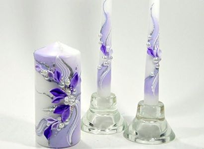 Magik Life Unity Candle Set for Wedding - Wedding décor & Wedding Accessories - Candle Sets - 6 Inch Pillar and 2 10 Inch Tapers - Best Unity Candle