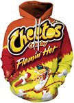 Chaos World Men's Novelty Hoodie Realistic 3D Print Pullover Unisex Casual Sweatshirt(XL,Leopard Yellow)