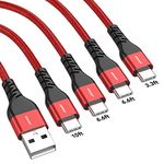 USB C Cable,JianHan 4 Pack (3.3ft+6.6ft+6.6ft+10ft) 3.1A QC3.0 Fast Charging USB Type C Cable for Samsung S21 S20 S10 S9 S8 Plus Note 10 9 8 LG Google Pixel HTC Motorola Nylon Braided Type C Charger Cord
