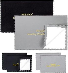 6 Jewelry Cleaning Cloth, Professional Silver Polishing Cloth for Jewelry Sterling Silver Gold Platinum Copper Diamond, Multi-layer jewelry polishing cloths (11'' x 14'' * 2 Pcs, 4'' x 8'' *4 Pcs)
