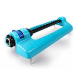 Aqua Joe Oscillating Sprinkler with Metal Ground Spike, Adjustable Spray Position Irrigator for 4400 Sq Ft Coverage Compatible with Garden Hoses