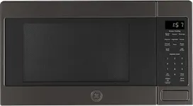 GE GCST16S1WTS Microwave Oven, 1,150-watt 8 Auto Cooking Settings, Child-Lock Technology, Kitchen Essentials for The Countertop, Dorm Room or Apartment, New 1.6 Cu. Ft, Black Stainless Steel