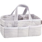 Trend Lab Dove Gray Chevron Storage Caddy, White