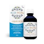 Blueiron Liquid Iron Supplement with Nordic Blueberries + Vitamin C, Vitamin B12, Folic Acid, Biotin and Zinc | 250ml | Suitable for Vegans | Easily Absorbed and Gentle On The Stomach