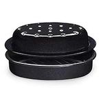 Lakeland Enamel Self Basting Oval Roasting Tin with Lid