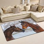 JSTEL INGBAGS Super Soft Modern Love Horse Area Rugs Living Room Carpet Bedroom Rug for Children Play Solid Home Decorator Floor Rug and Carpets 31 x 20 Inch