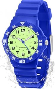 SOCICO Children Analog Watch for Boys Girls Waterproof Time Teaching Watch with Soft Band, Learning Time Wrist Watch Easy to Read Christmas Gifts for Kids Ages 3-12 Great Gifts