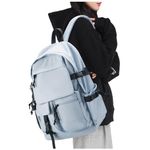 School Backpack for Women, College High School Book Bag for Girls Boys Water Resistant 14 inch laptop backpack for Casual School Work Travel Light Blue L