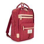 SEVENTEEN LONDON – Modern Urban Unisex Berry Red 'Wimbledon' Backpack in a Classic Slim Simple Design – Fits Laptop up to 13”