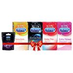 Durex Pleasure Packs - 10 Count (Pack of 4, Extra Thin, Extra Time, Extra Dots, Extra Ribbed) & Durex Play Vibrations Ring