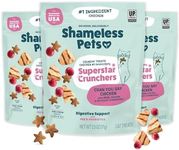 Shameless Pets Crunchy Cat Treats - Kitty Treats for Cats with Digestive Support, Natural Kitten Treats with Real Chicken, Healthy Flavored Feline Snacks - Cran You Say Chicken, 3-Pk