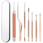 RKPM HOMES 7 Pcs Ear Cleansing Tool Set | Earwax Removal Kit | Stainless Steel Ear Curette and Spring Ear Buds Cleaner with a Cleaning Brush and Storage Box | Medical Grade | for Adult and Baby