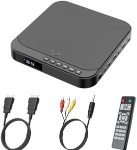 DVD Players for TV with HDMI - DESOBRY Mini DVD Player for Smart TV, Small DVD Player That Plays All Regions and Formats, Support 1080P Video, AV Output, USB/TF Card Input, Built-in PAL/NTSC