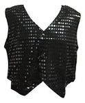 L&L® Unisex Sequin Vest Waistcoat Dance Party Show Costume Boys & Girls UK (10-12 Years, Black)