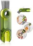 Water Bottle Brush, 1Pcs 3 in 1 Cup Lid Brush, Multifunctional Crevice Cleaning Brush, Mutipurpose Bottle Cleaning Tools, Tiny Silicone Cup Cleaner, Green Home Cleaning Tools