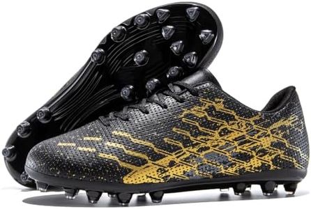 CZRE Unisex Lightweight Soccer Cleats Low Top Football Shoes Black/Gold